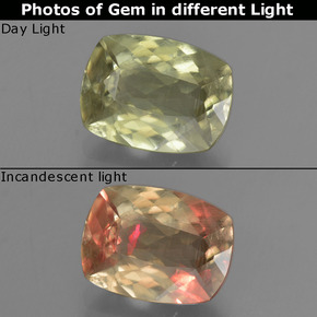 2.24 ct Color-Change Color-Change Diaspore Gemstone, Color-Change Diaspore Gem in Cushion-Cut Shape for Sale.