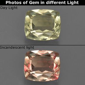 1.43 ct Color-Change Color-Change Diaspore Gemstone, Color-Change Diaspore Gem in Cushion-Cut Shape for Sale.