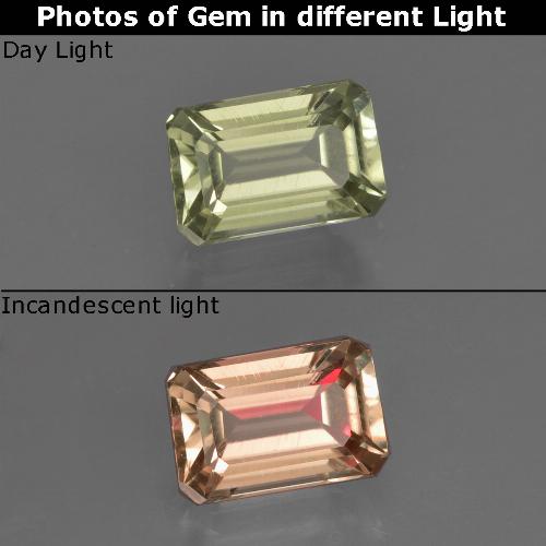 Very Light Yellow Color-Change Diaspore Gem - 1ct Octagon Facet (ID: 422310)