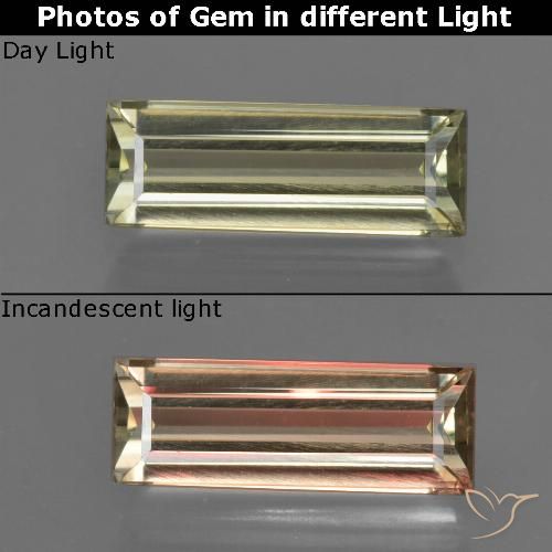 1.75 ct Baguette Cut Color-Change Diaspore, 11.8 x 4.3 mm From Turkey, Photo A