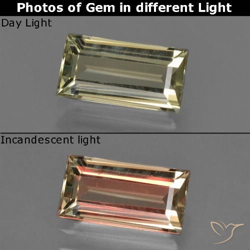 1.42 ct Baguette Cut Color-Change Diaspore, 9.2 x 4.8 mm From Turkey, Photo A