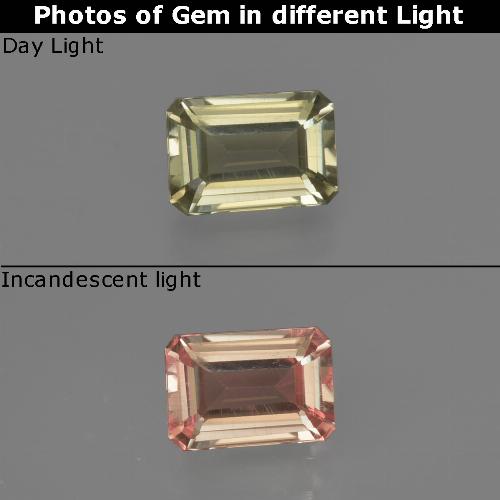 Pale Yellow Color-Change Diaspore Gem - 0.6ct Octagon Facet (ID: 422747)