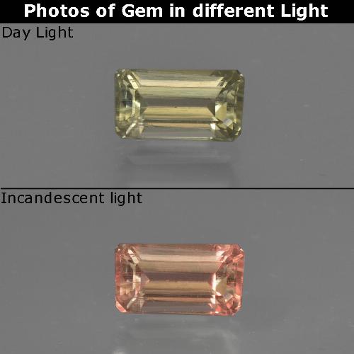 Amarillo amarronado Diásporo con Cambio de Color Gema - 0.8ct Forma octagonal (ID: 422790)