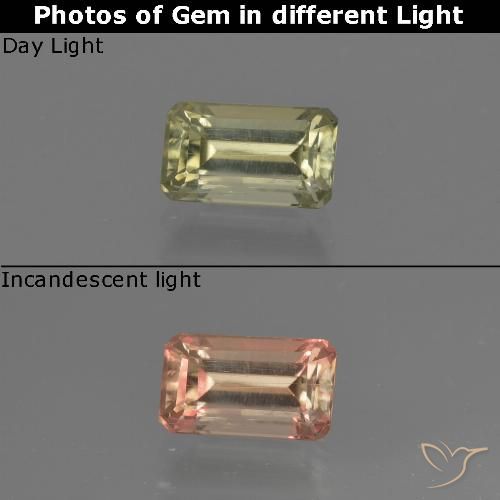 Diaspore Couleur Changeant Jaune brunâtre Octogone / coupe Émeraude 0,76 ct de la Turquie, Dimension 6,3 x 3,8mm, Pierre gemme naturelle Non traité, pureté vs-si, 1 pièce Diaspore Couleur Changeant octagon facet, dureté de Mohs de 6.5 à 7 convient aux bijoux de tous les jours, pierre de sagesse, Photo A