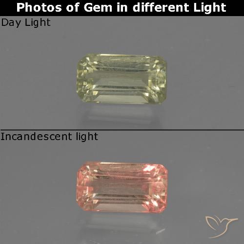 0.79ct Natural Brownish Yellow Color-Change Diaspore, Emerald Cut, VS-SI