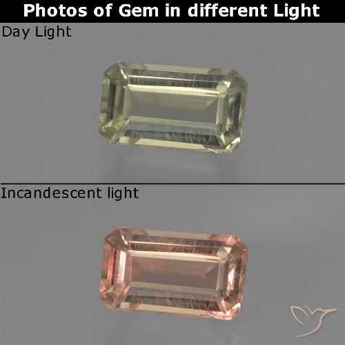 0.83 ct Octagon Cut Color-Change Diaspore, 7.2 x 4.2 mm From Turkey, Photo A