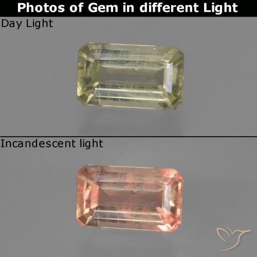 0.8 ct Octagon Cut Color-Change Diaspore, 7.1 x 4.2 mm From Turkey, Photo A
