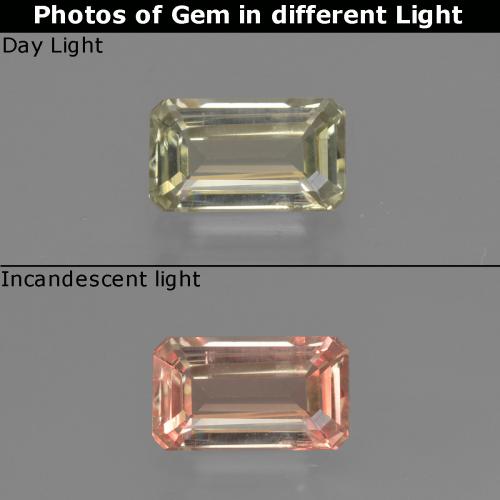Brownish Yellow Диаспор, Меняющий Цвет Камень - 0.9ct Фасетный Октагон (ID: 422829)
