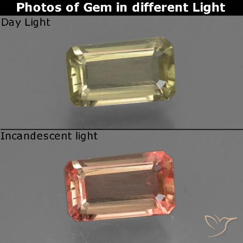 0.73ct Natural Brownish Yellow Color-Change Diaspore, Emerald Cut, VS