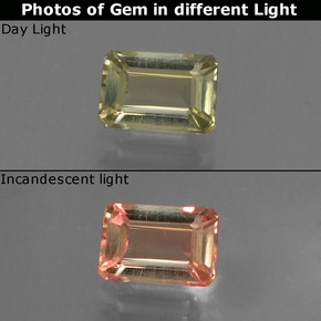 0.63 ct Multicolor Color-Change Diaspore Gemstone, Color-Change Diaspore Gem in Octagon Facet Shape for Sale.
