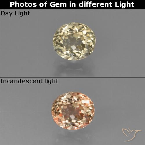 Amarillo cálido Diásporo con Cambio de Color Gema - 0.6ct Forma ovalada (ID: 424591)