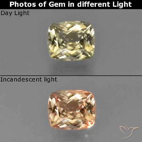 0.88 ct Cushion Cut Color-Change Diaspore, 6.1 x 5.1 mm From Turkey, Photo A