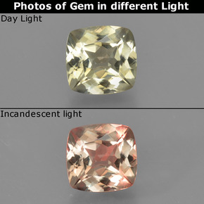 Very Light Yellow Farbwechselnder Diaspor Edelstein - 0.8ct Kissenschliff (ID: 424698)