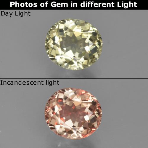 Very Light Yellow Color-Change Diaspore Gem - 0.9ct Oval Facet (ID: 424705)