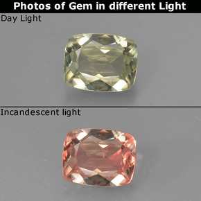 Pale Yellow Farbwechselnder Diaspor Edelstein - 0.8ct Kissenschliff (ID: 424707)