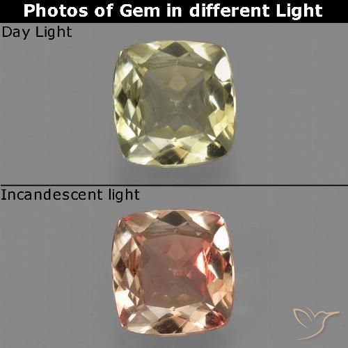 Diaspro cangiante Taglio a cuscino da 0,78 ct dalla Turchia, dimensione 5,8 x 5,6mm, purezza VS, pietra preziosa naturale non trattati, Diaspro cangiante 1pc in colore Giallo chiaro, durezza Mohs di 6,5 - 7 adatto per gioielli da indossare ogni giorno, Photo A