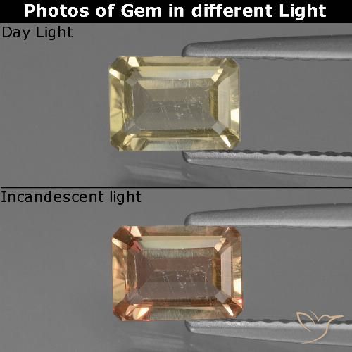 0,78ct Sfaccettatura ottagonale giallo Diaspro cangiante dalla Turchia, Dimension 6,6 x 4,8mm, Natural non trattati Gemstone, VS Clarity, 1 piece Diaspro cangiante in Giallo medio Color, Mohs Hardness of 6,5 - 7 adatto per gioielli da indossare ogni giorno, Photo A