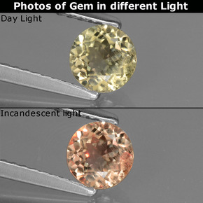 0.59 ct Color-Change Color-Change Diaspore Gemstone, Color-Change Diaspore Gem in Round Facet Shape for Sale.