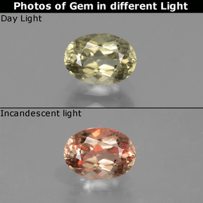 0.93 ct Color-Change Color-Change Diaspore Gemstone, Color-Change Diaspore Gem in Oval Facet Shape for Sale.