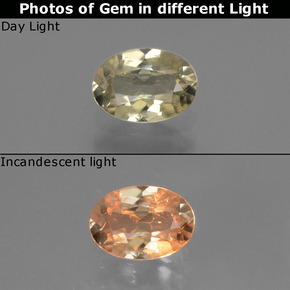0.67 ct Color-Change Color-Change Diaspore Gemstone, Color-Change Diaspore Gem in Oval Facet Shape for Sale.