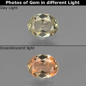 0.65 ct Multicolor Color-Change Diaspore Gemstone, Color-Change Diaspore Gem in Oval Facet Shape for Sale.