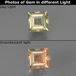 0.8ct Square Facet Green to Pink Color-Change Diaspore for sale thumb image of 0.8ct Square Facet Green to Pink Color-Change Diaspore (ID: 437343)