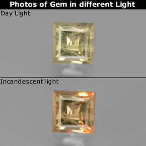 0.8ct Square Facet Green to Pink Color-Change Diaspore Gem for sale 0.8ct Square Facet Green to Pink Color-Change Diaspore Gem (ID: 437413)