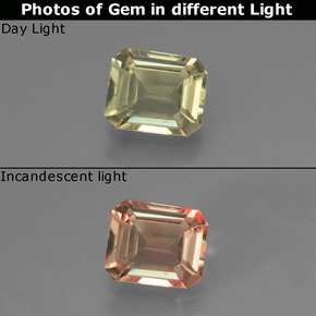 0.88 ct Multicolor Color-Change Diaspore Gemstone, Color-Change Diaspore Gem in Octagon Facet Shape for Sale.