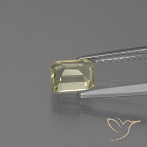 Color-Change Diaspore Gemstone in 5.9 x 5.4 mm Size for Sale, Color-Change Diaspore Stone in Very Light Yellow Color