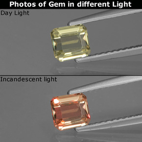 Very Light Yellow Color-Change Diaspore Gem - 0.6ct Octagon Facet (ID: 439679)