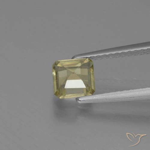 Color-Change Diaspore Gemstone in 5.6 x 5.4 mm Size for Sale, Color-Change Diaspore Stone in Pale Yellow Color