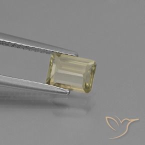 Color-Change Diaspore Gemstone in 6.6 x 5.1 mm Size for Sale, Color-Change Diaspore Stone in Very Light Yellow Color