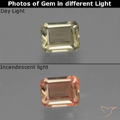 1 ct Octagon Cut Color-Change Diaspore, 6.6 x 5.2 mm From Turkey, Photo A