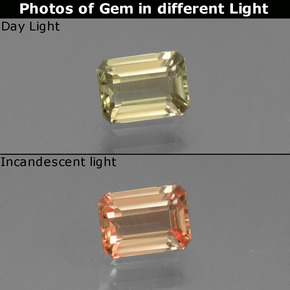 Amarillo claro Diásporo con Cambio de Color Gema - 0.8ct Forma octagonal (ID: 439741)
