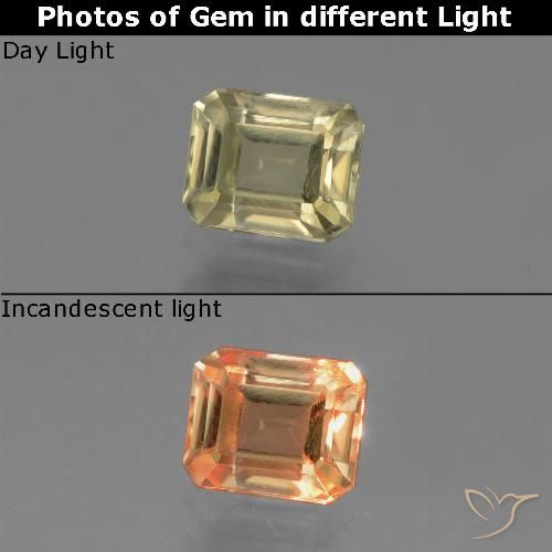 Diaspore Couleur Changeant Jaune clair Octogone / coupe Émeraude 1,19 ct de la Turquie, Dimension 6,4 x 5,3mm, Pierre gemme naturelle Non traité, pureté VS, 1 pièce Diaspore Couleur Changeant octagon facet, dureté de Mohs de 6.5 à 7 convient aux bijoux de tous les jours, pierre de sagesse, Photo A