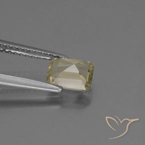 Color-Change Diaspore Gemstone in 6.5 x 5.3 mm Size for Sale, Color-Change Diaspore Stone in Light Golden Yellow Color