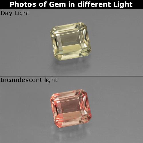 Light Golden Yellow Farbwechselnder Diaspor Edelstein - 0.7ct Oktagon facettiert (ID: 439800)