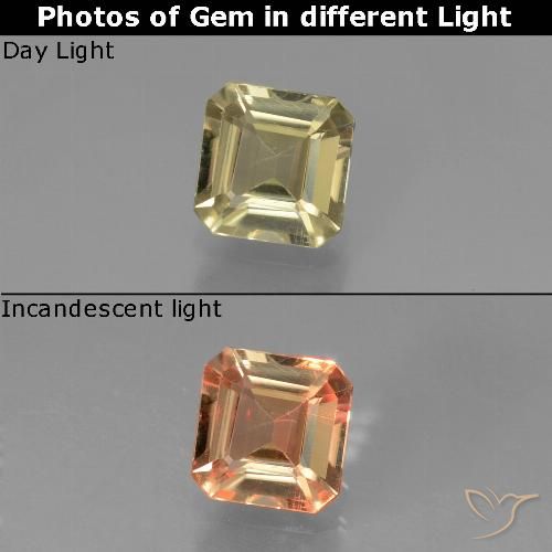 0.84ct Natural Earthy Yellow Color-Change Diaspore, Emerald Cut, VVS-VS