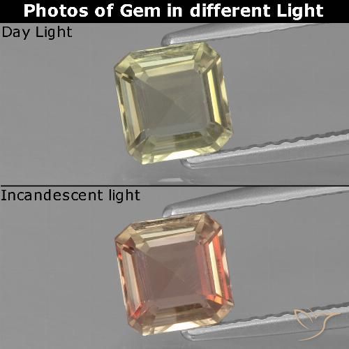 1.04 ct Octagon Cut Color-Change Diaspore, 6.2 x 5.9 mm From Turkey, Photo A