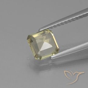 Color-Change Diaspore Gemstone in 6 x 6 mm (calibrated) Size for Sale, Color-Change Diaspore Stone in Very Pale Yellow Color