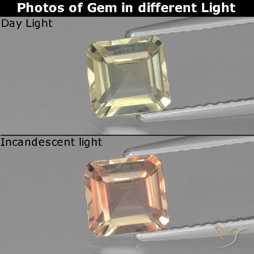 1.03ct Natural Very Light Yellow Color-Change Diaspore, Emerald Cut, VVS-VS