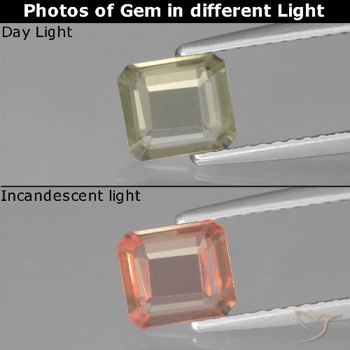 Diaspore Couleur Changeant Jaune octagon facet de la Turquie, 6,2 x 5,6mm, poids de 0,79 ct, pierre gemme naturelle Non traité de pureté vvs-vs, 1 pièce Diaspore Couleur Changeant, couleur Jaune très clair, dureté Mohs de 6.5 à 7 convient aux bijoux de tous les jours, pierre de sagesse, Photo A