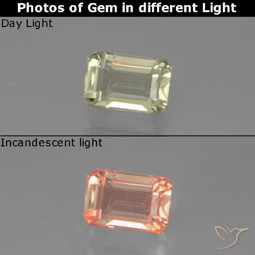 Diaspore Couleur Changeant Jaune octagon facet 6,7 x 4,4mm de la Turquie, poids de 0,98 ct, pierre gemme naturelle Non traité de pureté vvs-vs, 1 pièce Diaspore Couleur Changeant, couleur : Jaune très pâle, dureté de Mohs de 6.5 à 7 convient aux bijoux de tous les jours, pierre de sagesse, Photo A