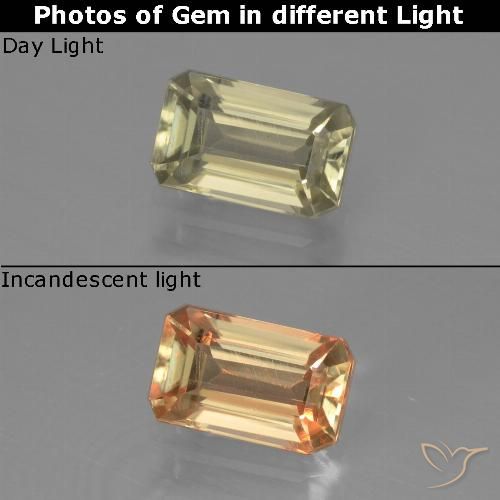 0.9 ct Octagon Cut Color-Change Diaspore, 7 x 4.4 mm From Turkey, Photo A