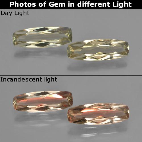 Very Light Golden-Yellow Color-Change Diaspore Gem - 1.2ct Cushion-Cut (ID: 451569)