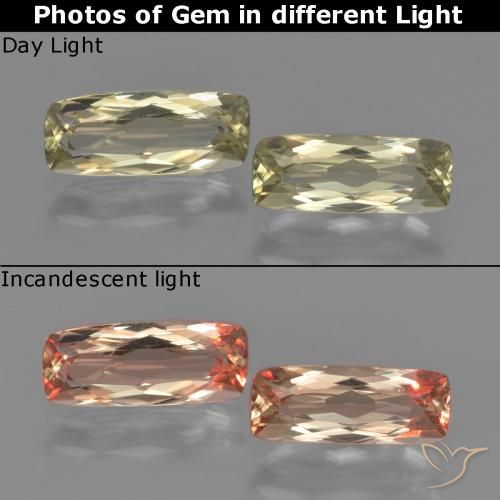 Very Light Yellow Color-Change Diaspore Gem - 1.3ct Cushion-Cut (ID: 451570)