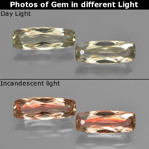 Very Light Golden-Yellow Color-Change Diaspore Gem - 1ct Cushion-Cut (ID: 451576)