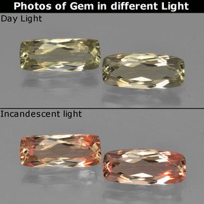 Very Light Golden-Yellow Color-Change Diaspore Gem - 1.3ct Cushion-Cut (ID: 451601)