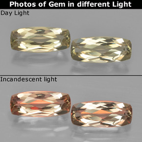 Very Light Yellow Color-Change Diaspore Gem - 1.5ct Cushion-Cut (ID: 451605)