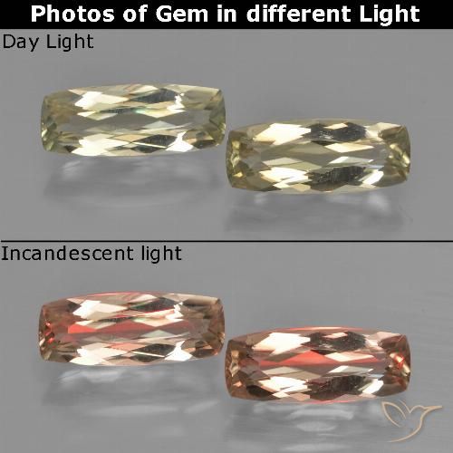 Very Light Yellow Color-Change Diaspore Gem - 1.3ct Cushion-Cut (ID: 451606)